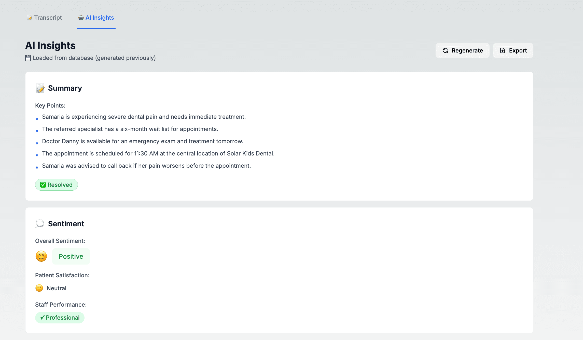 DCI Transcription Details