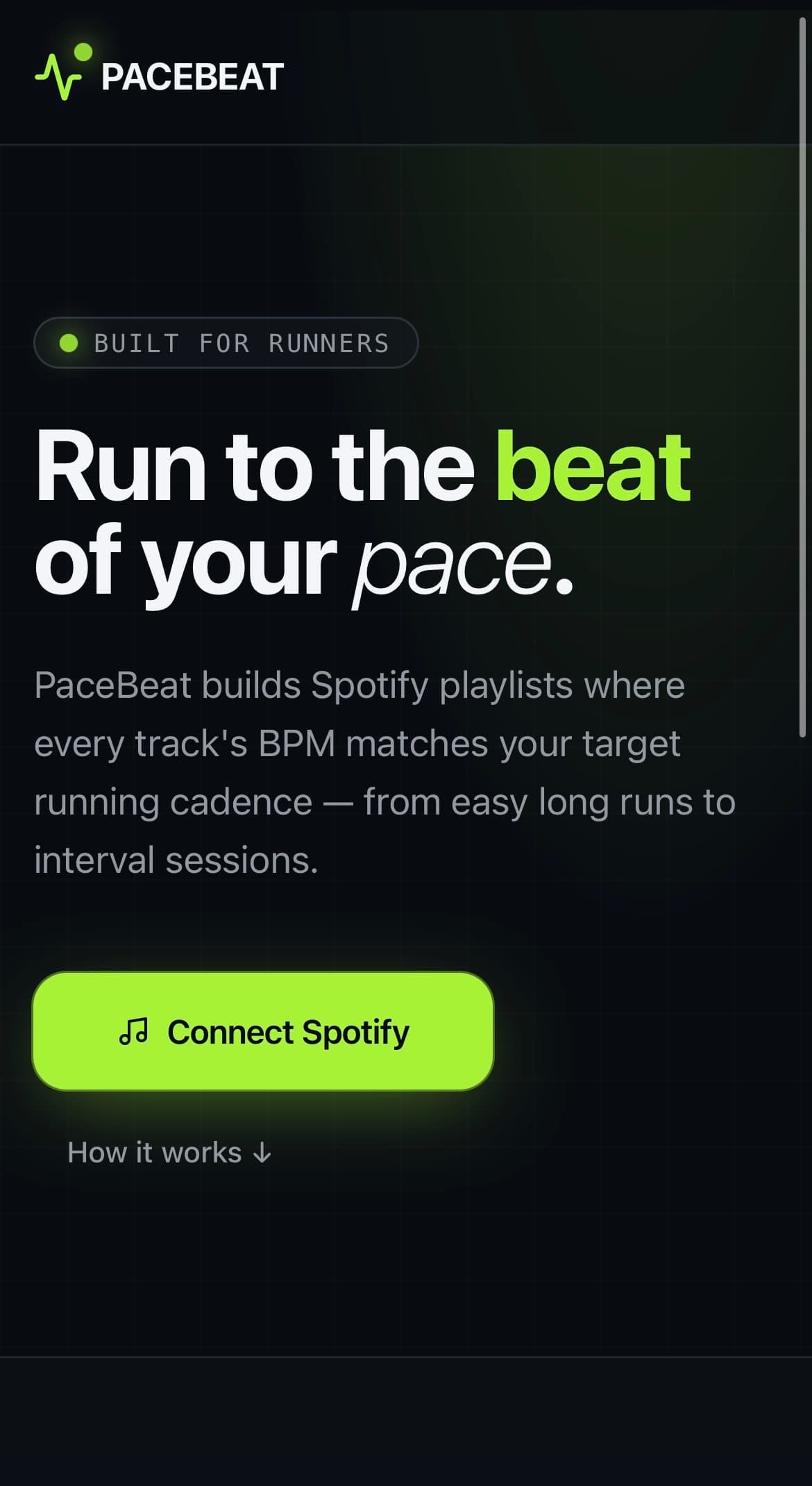 Pacebeat screenshot 1