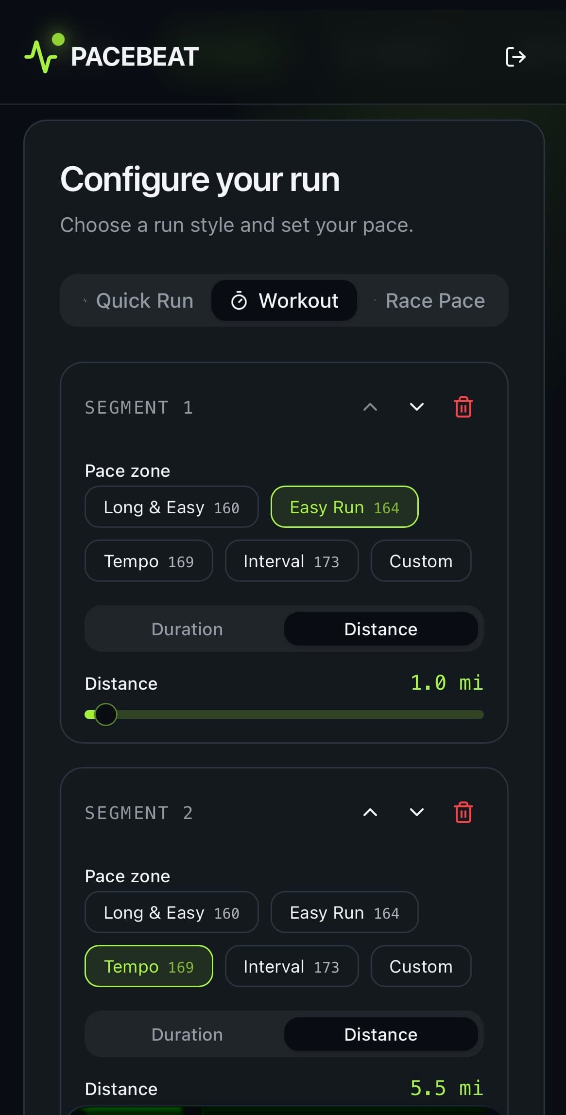 Pacebeat screenshot 2